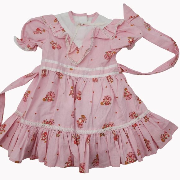 Vintage Pink Strawberry Shortcake Dress Toddler 3/4T - Picture 1 of 9